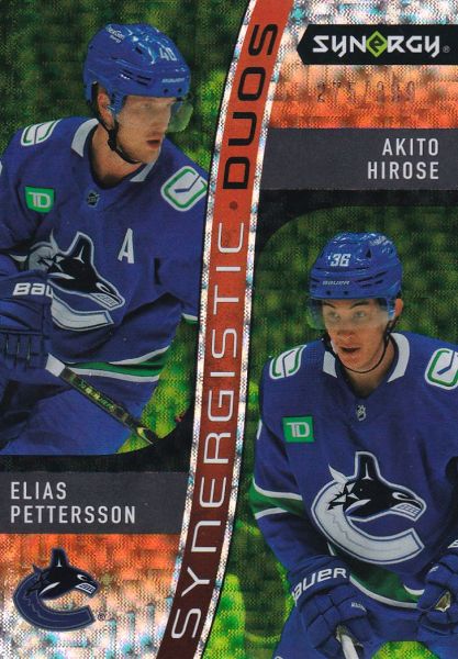insert karta PETTERSSON/HIROSE 23-24 Synergy Synergistic Duos Star-Rookie Green /399